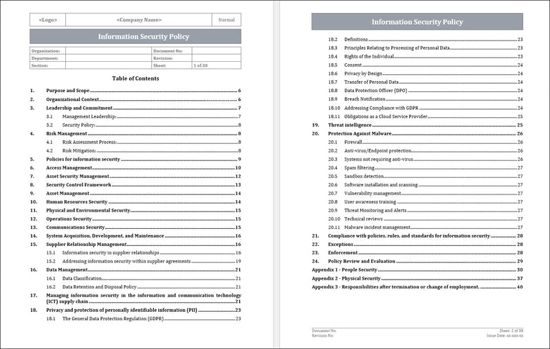Information Security Policy Template