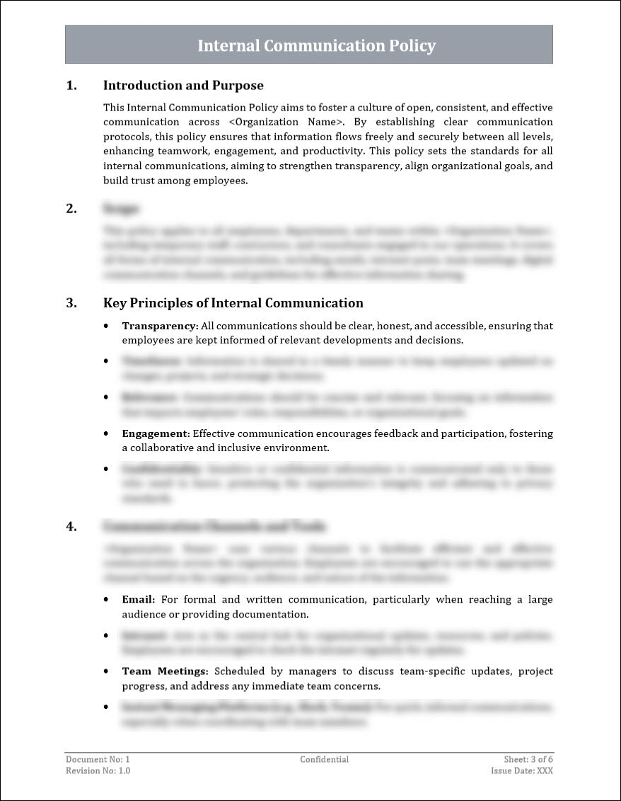 Internal Communication Policy Template – ITSM Docs - ITSM Documents ...