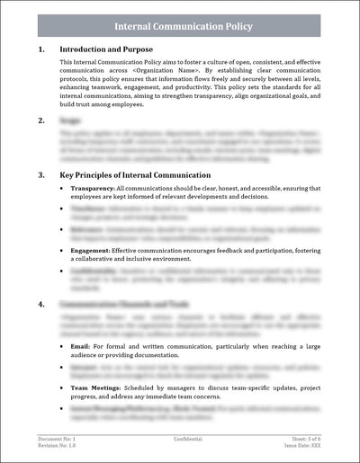 Internal Communication Policy Template