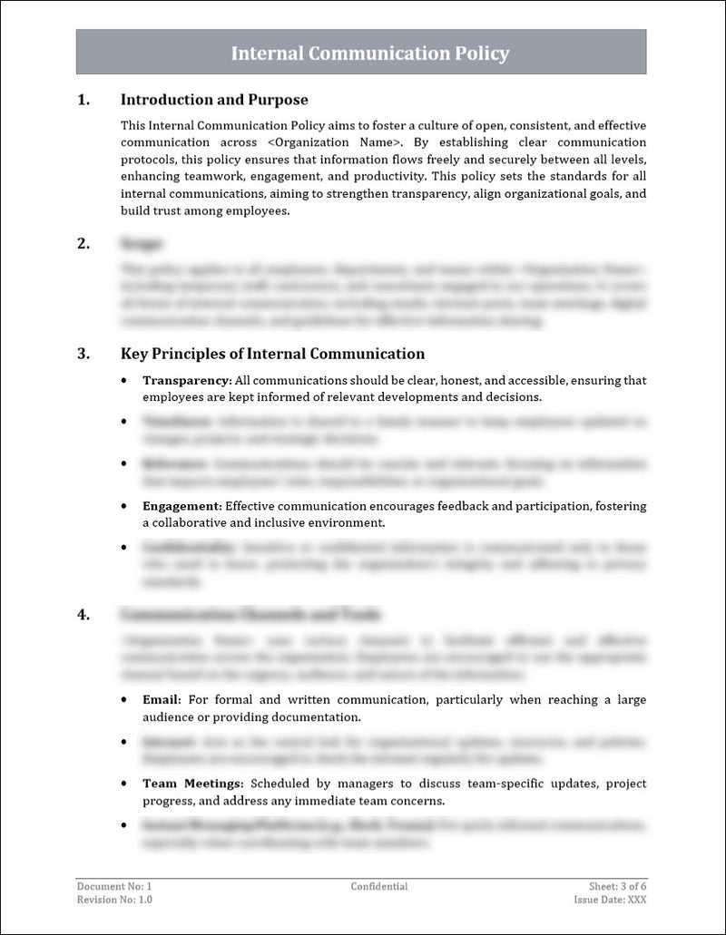 Internal Communication Policy Template