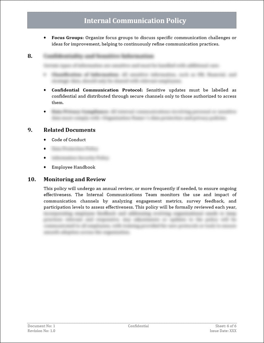 Internal Communication Policy Template – ITSM Docs - ITSM Documents ...