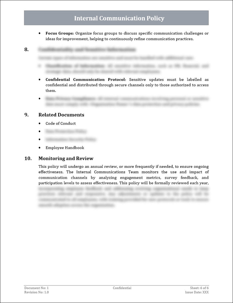 Internal Communication Policy Template