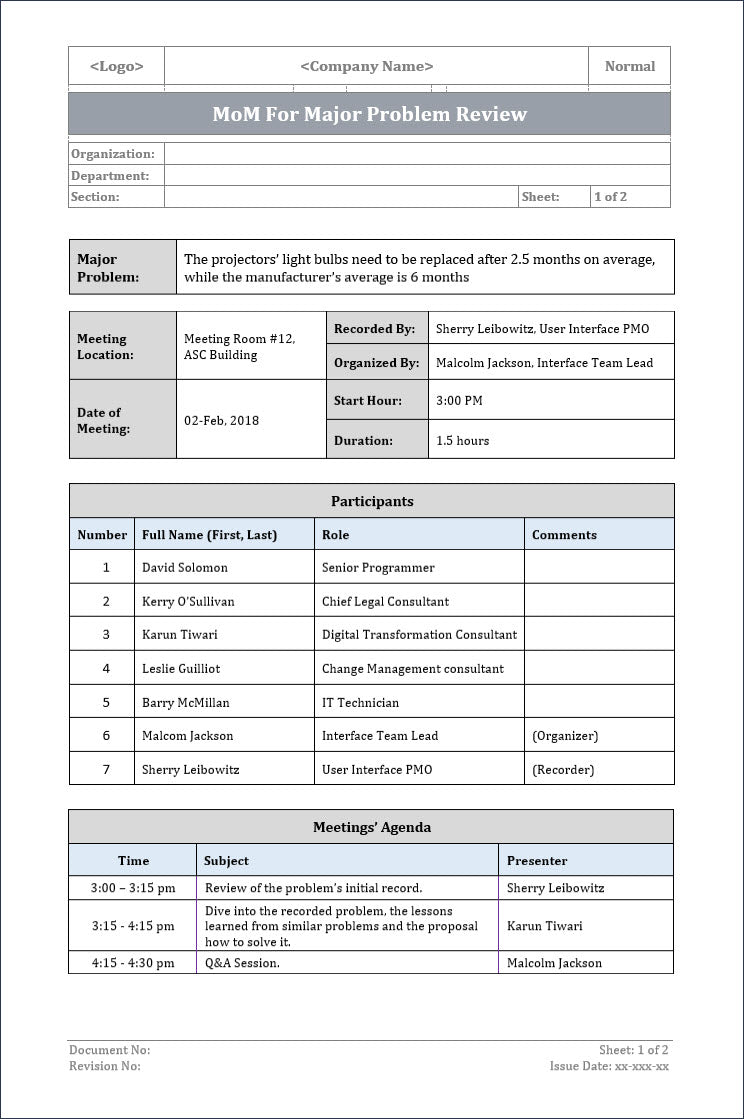 Problem Management Templates Bundle – ITSM Docs - ITSM Documents ...
