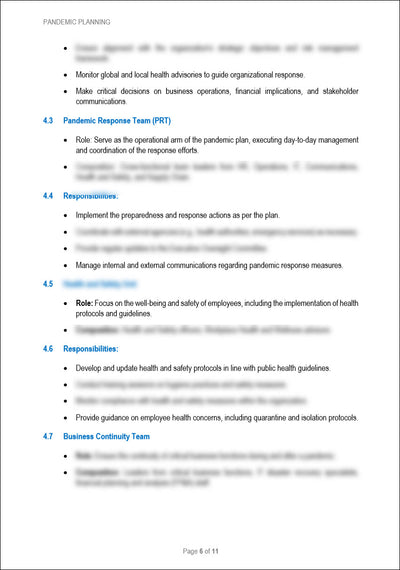 Pandemic Plan Template