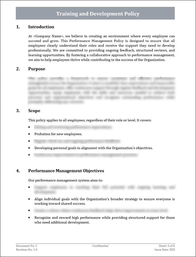 Performance Management Policy Template