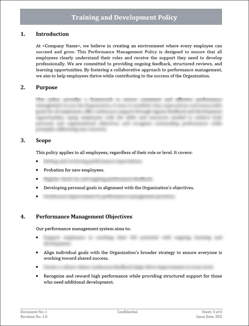Performance Management Policy Template
