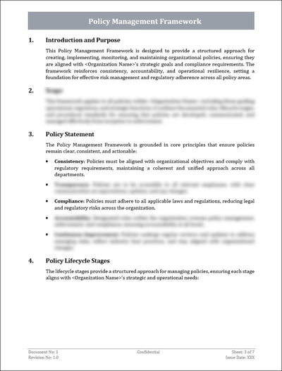 Policy Management Framework Template