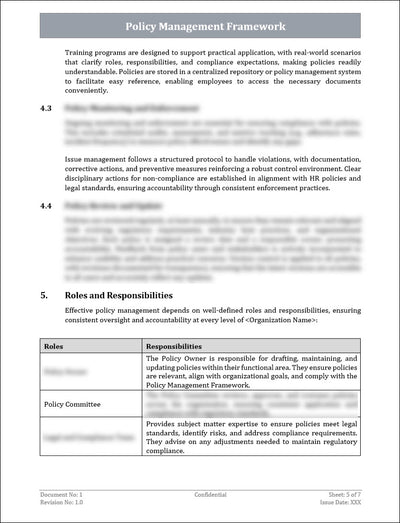 Policy Management Framework Template