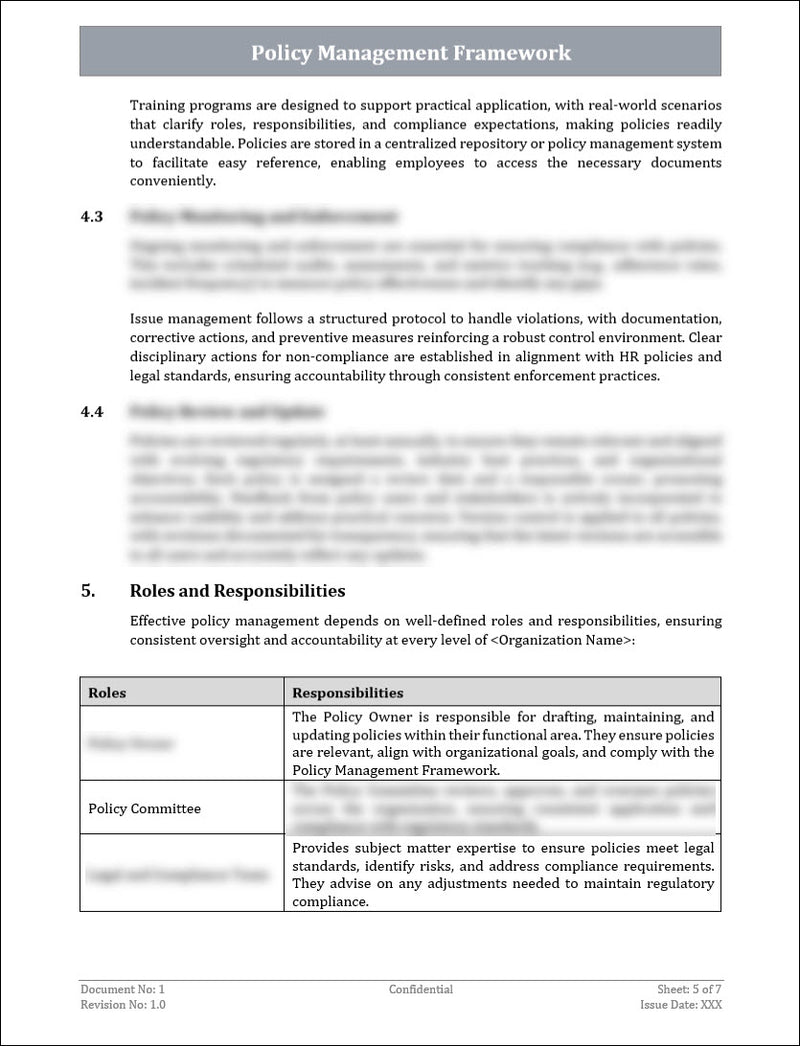 Policy Management Framework Template