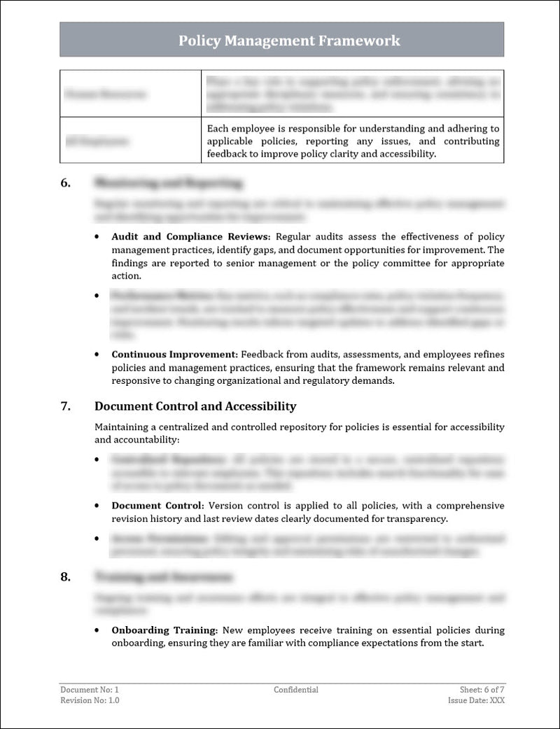 Policy Management Framework Template
