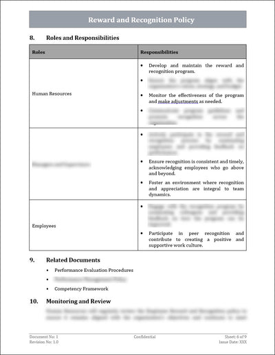 Reward and Recognition Policy Template