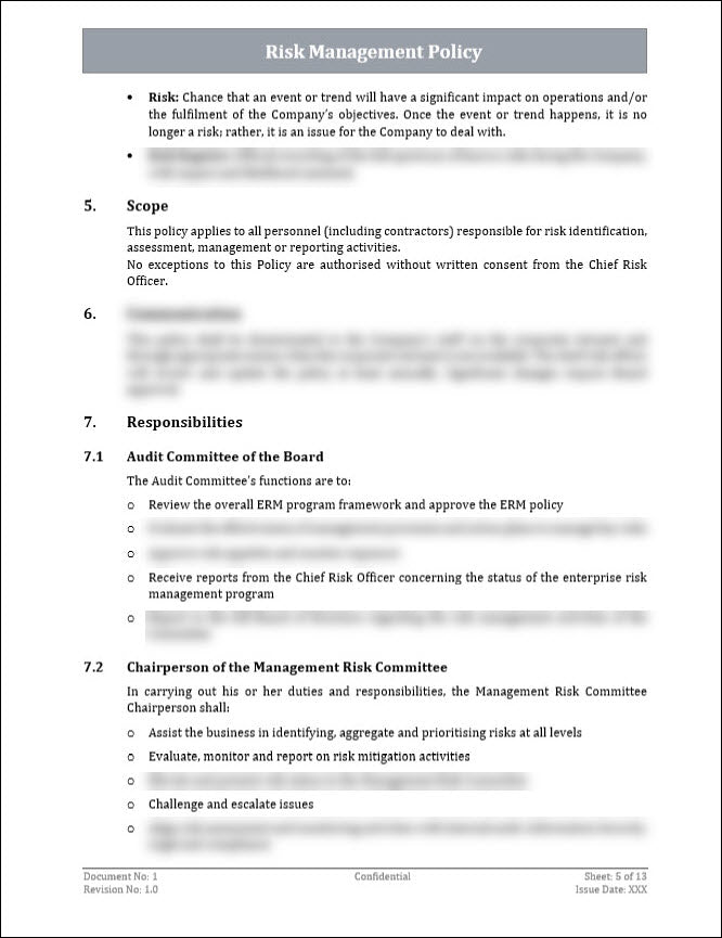 Risk Management Policy Template – ITSM Docs - ITSM Documents & Templates