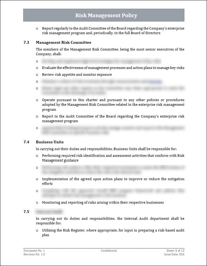 Risk Management Policy Template – ITSM Docs - ITSM Documents & Templates