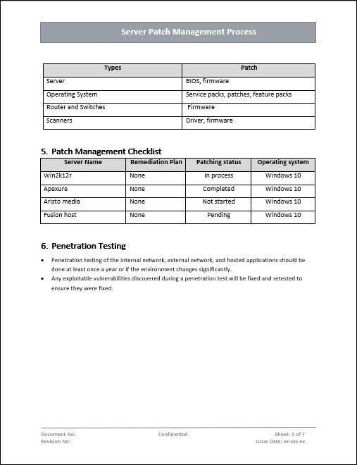 Server Patch Management Process Template – ITSM Docs - ITSM Documents ...