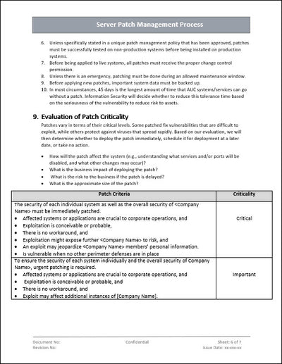 Server Patch Management Process Template – ITSM Docs - ITSM Documents ...