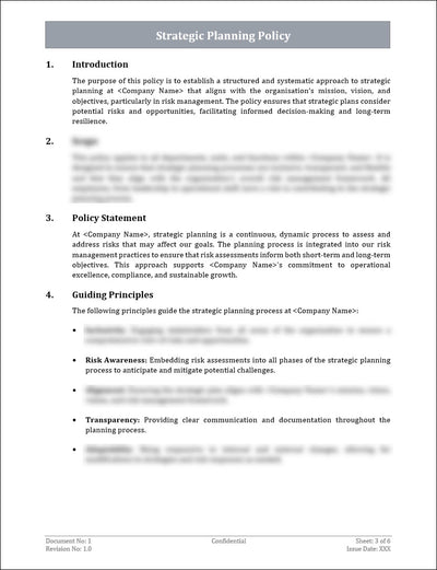 Strategic Planning Policy Template