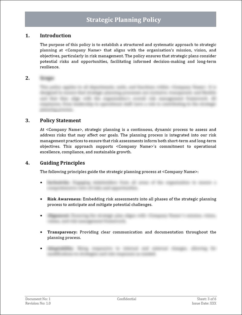 Strategic Planning Policy Template