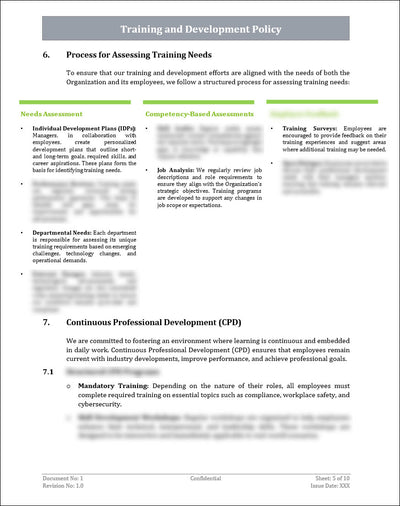Training and Development Policy Template