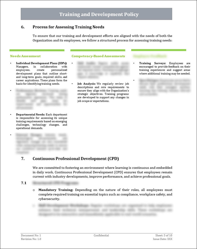 Training and Development Policy Template