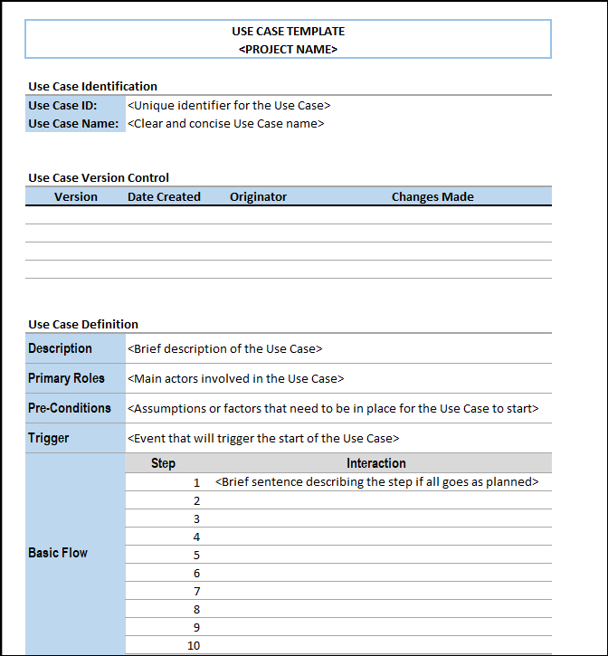 Data Use Case Template Example Use Case Template Excel 40 Use Case Templates & Examples (Word, PDF)