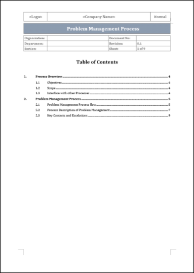 Problem management process template – ITSM Docs - ITSM Documents ...