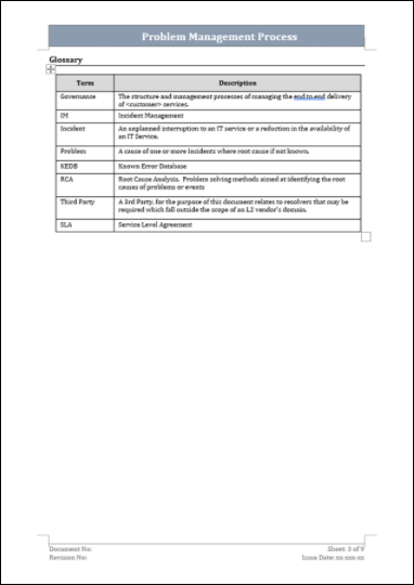 Problem management process template – ITSM Docs - ITSM Documents ...