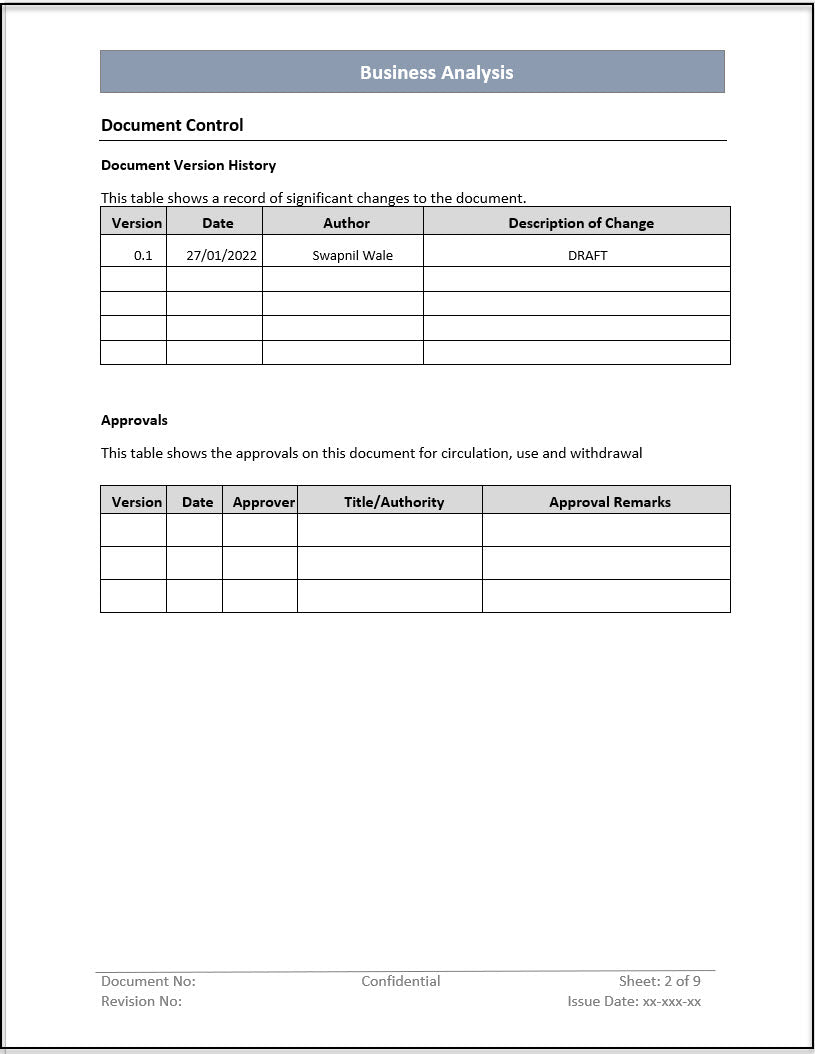 Business analysis Process Templates – ITSM Docs - ITSM Documents ...