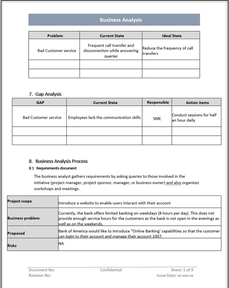 Business analysis Process Templates – ITSM Docs - ITSM Documents ...