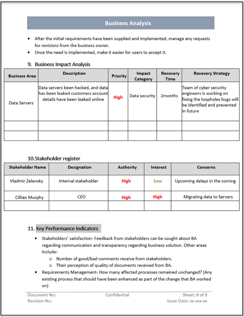 Business analysis Process Templates – ITSM Docs - ITSM Documents ...