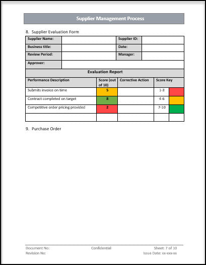 Supplier management process Template