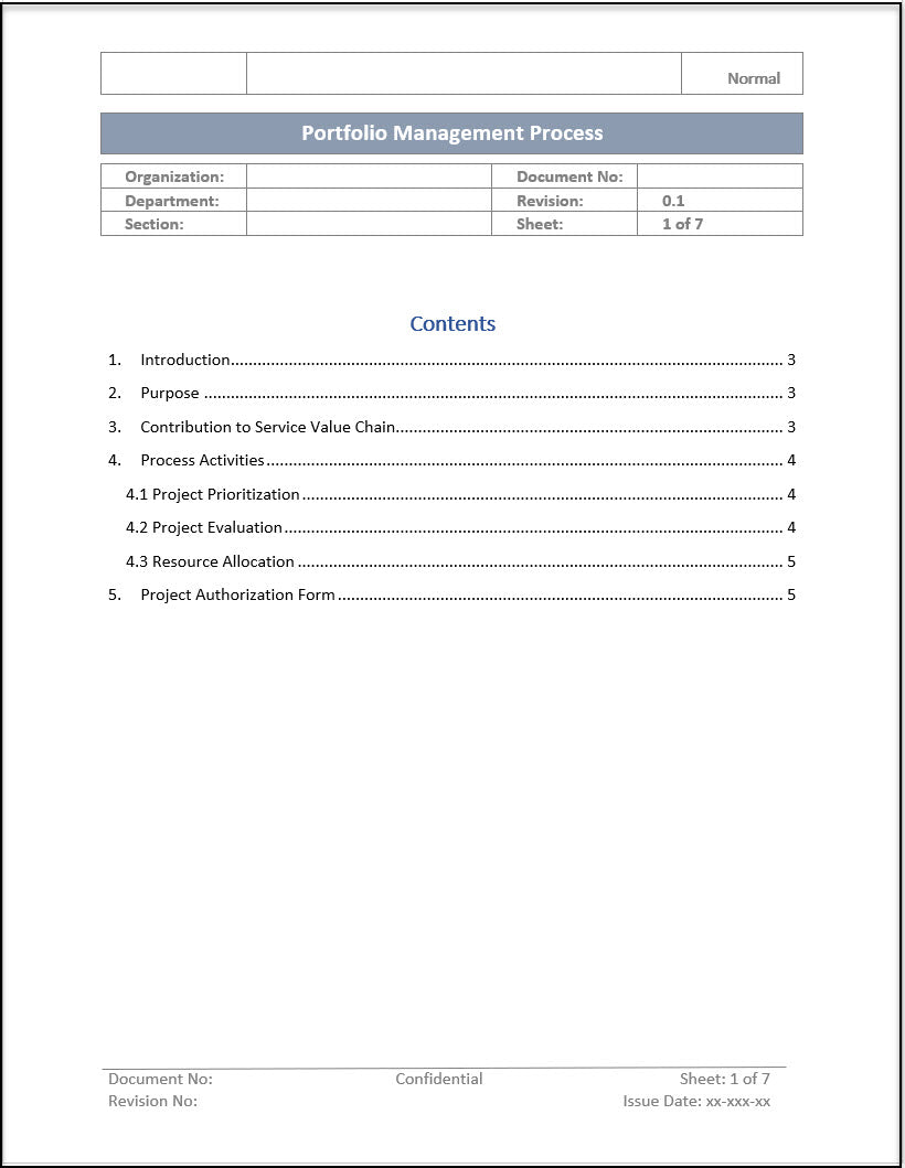 Portfolio Management Process Template MS Word – ITSM Docs - ITSM ...