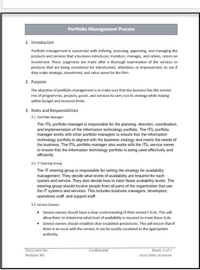Portfolio Management Process Template MS Word – ITSM Docs - ITSM ...