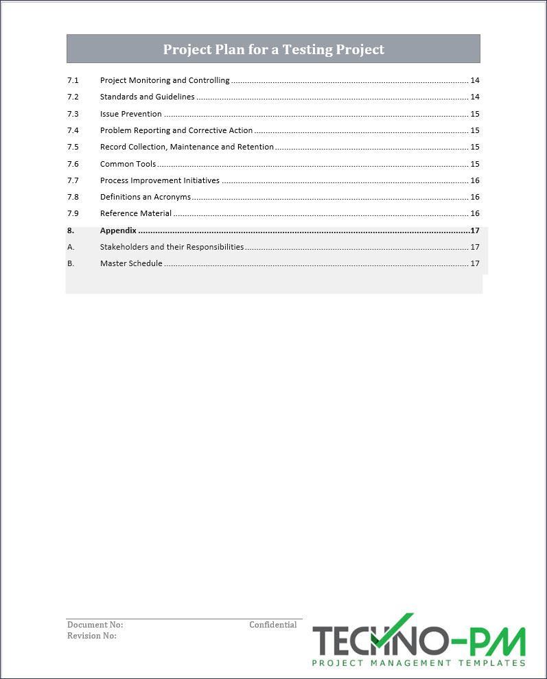 Project Plan for Testing Project