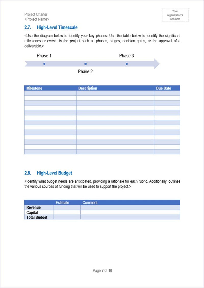Project Charter Sample Templates – ITSM Docs - ITSM Documents & Templates