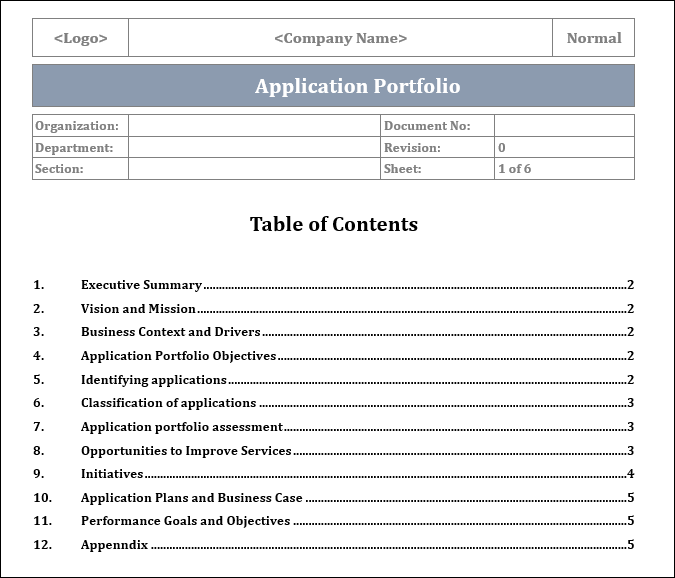 Portfolio Entry Form Example Application Portfolio Template – ITSM Docs - ITSM Documents & Templates