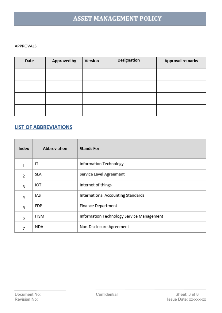 asset management policy template