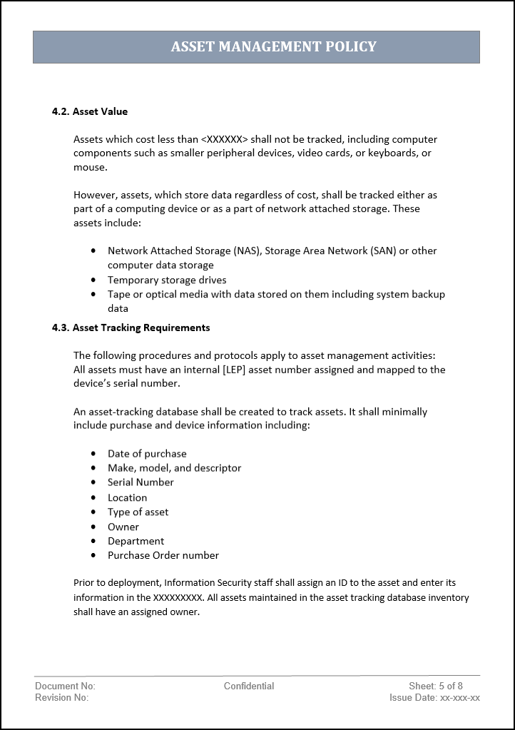 Asset Inventory Policy Examples Asset management policy – ITSM Docs - ITSM Documents & Templates