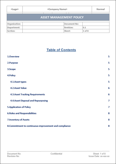 Asset Management – ITSM Docs - ITSM Documents & Templates