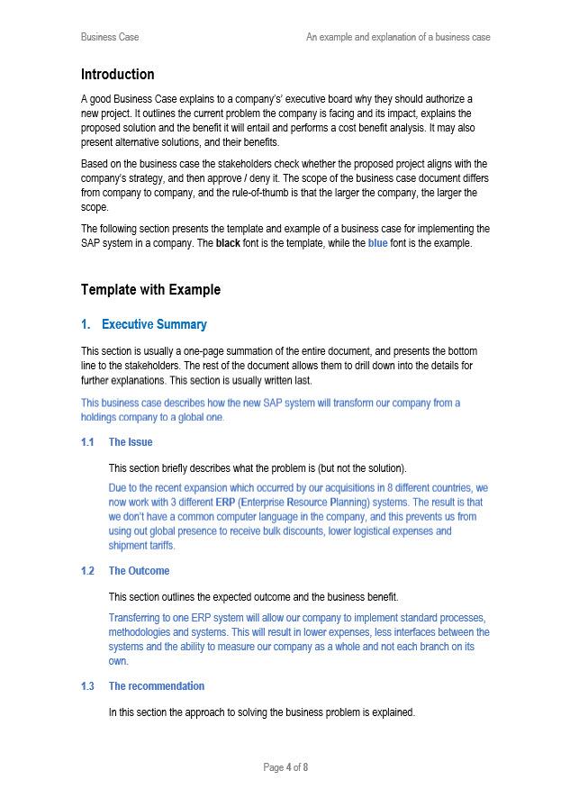 Business Case Template Word ITSM Docs ITSM Documents & Templates