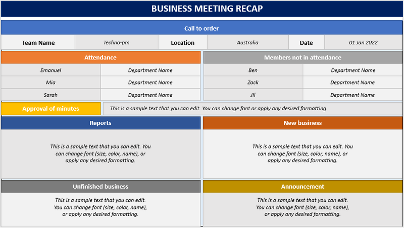 Business Meeting Strategy Recap