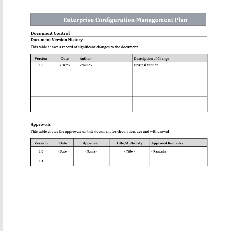 Configuration Management Templates Bundle – ITSM Docs - ITSM Documents ...