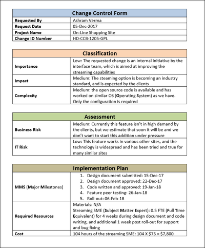 Basic Change Testing Template Change Management Templates Bundle – ITSM Docs - ITSM Documents & Templates