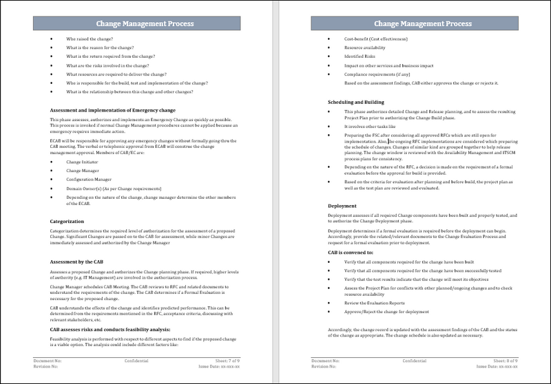 The Change Management Process Template – ITSM Docs - ITSM Documents ...