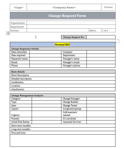 Change Request Form 