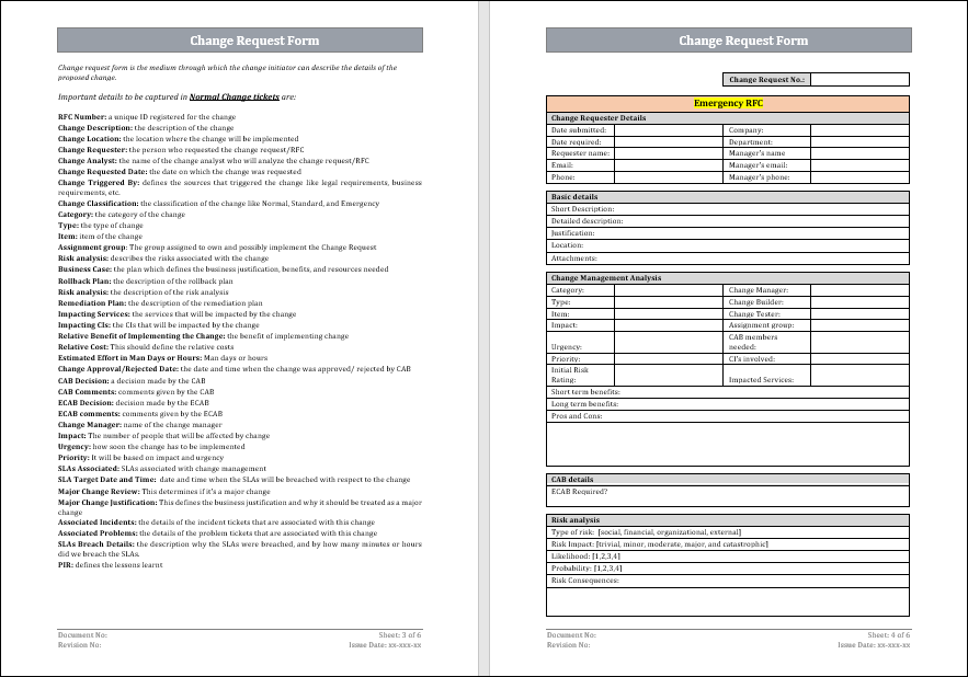 Change request form – ITSM Docs - ITSM Documents & Templates