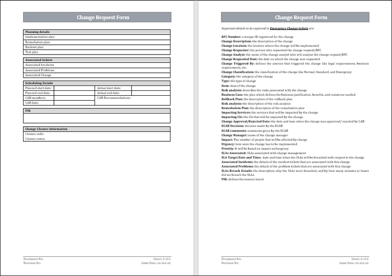 Change request form – ITSM Docs - ITSM Documents & Templates