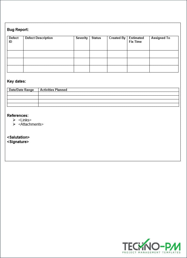 Daily Test Update Email Project Testing Toolkit – ITSM Docs - ITSM Documents & Templates