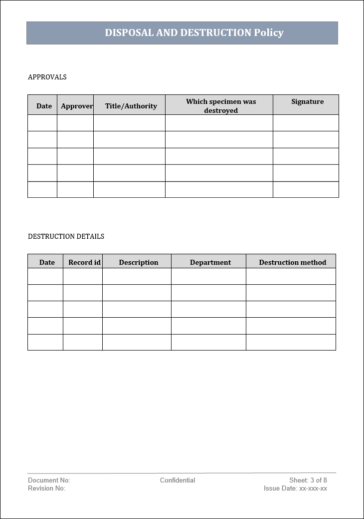 Computer Disposal Form Certificate Of Disposal Template