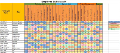 Skills Matrix Template