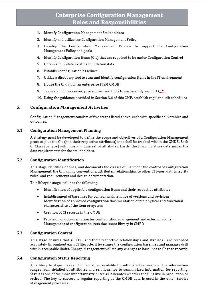 Configuration Management RACI – ITSM Docs - ITSM Documents & Templates